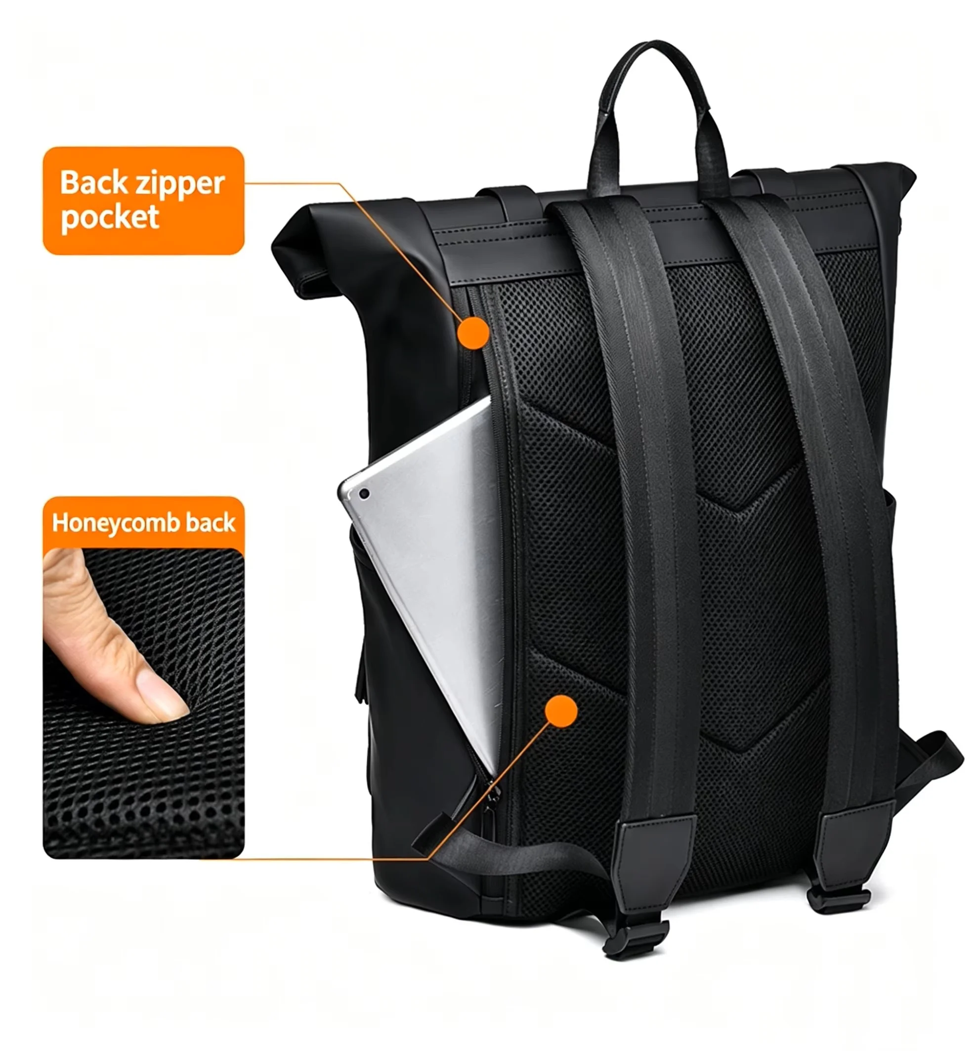 New Durable Unisex Travel Roll Top Backpack Waterproof Nylon Foldable Large Capacity Lightweight Outdoor Laptop Backpack