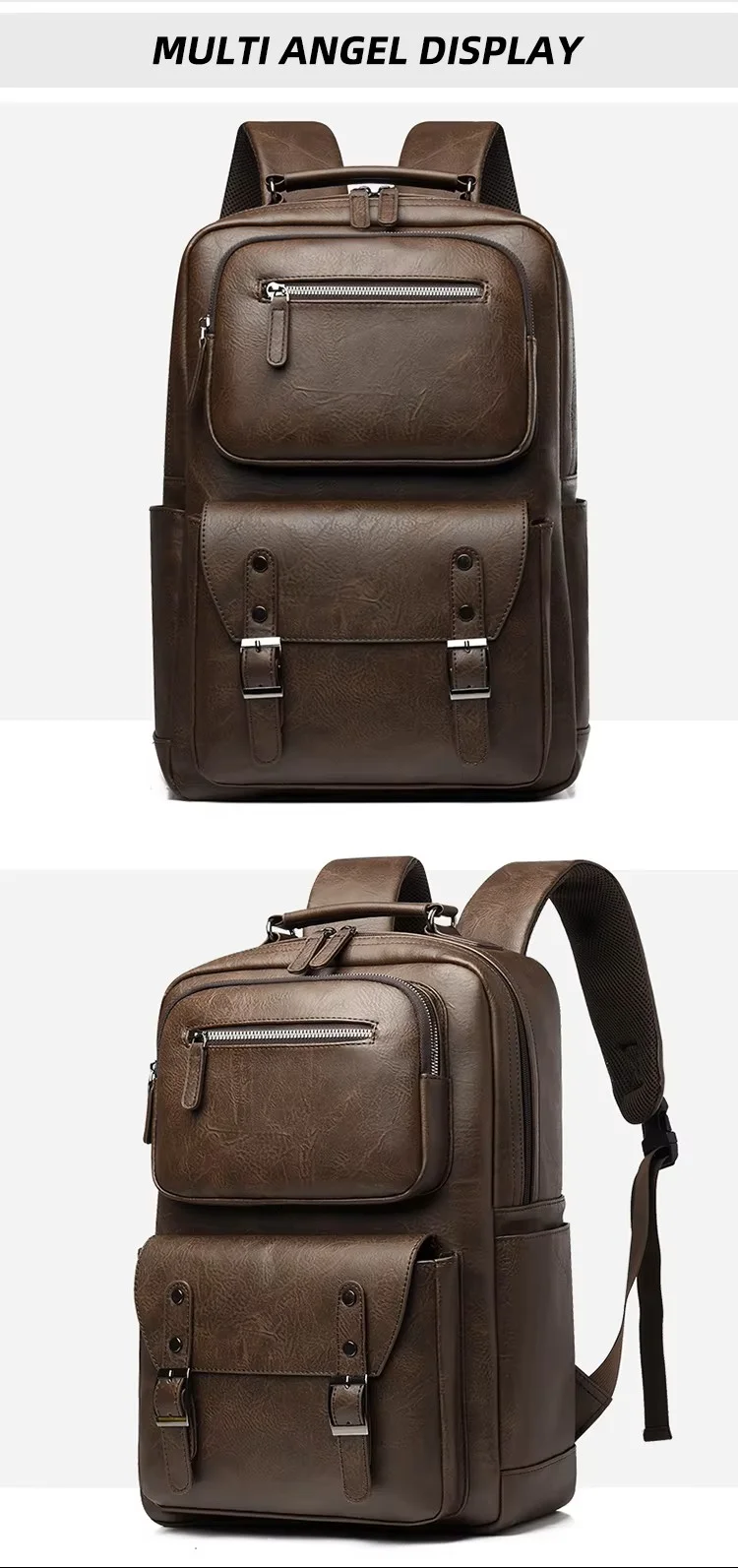 Fashion leather backpack for men 9