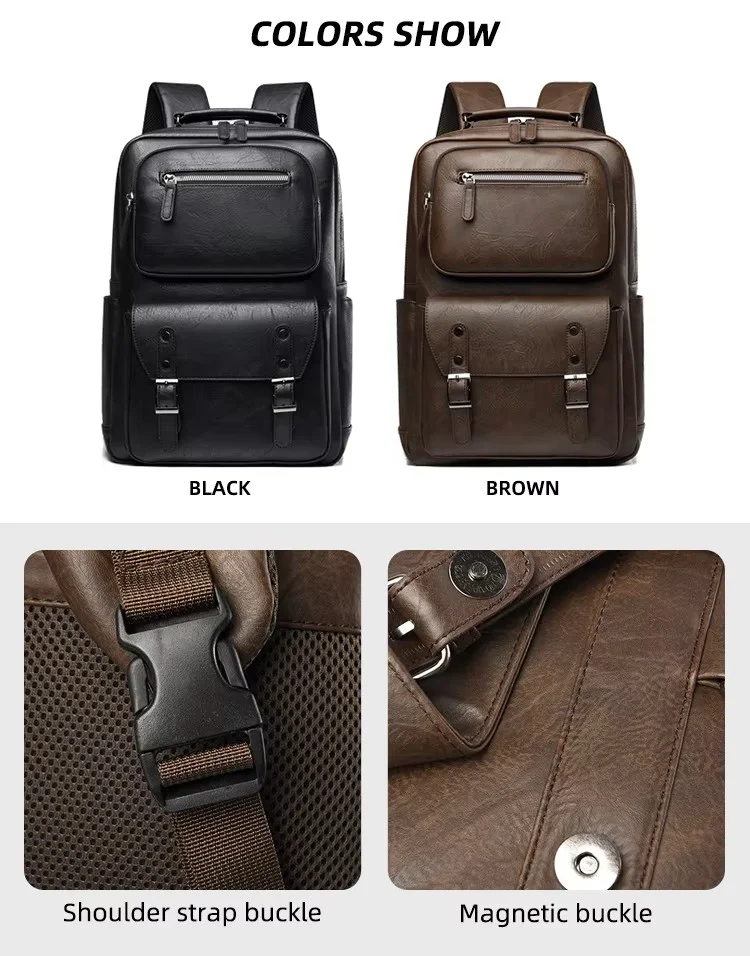 Fashion leather backpack for men 8