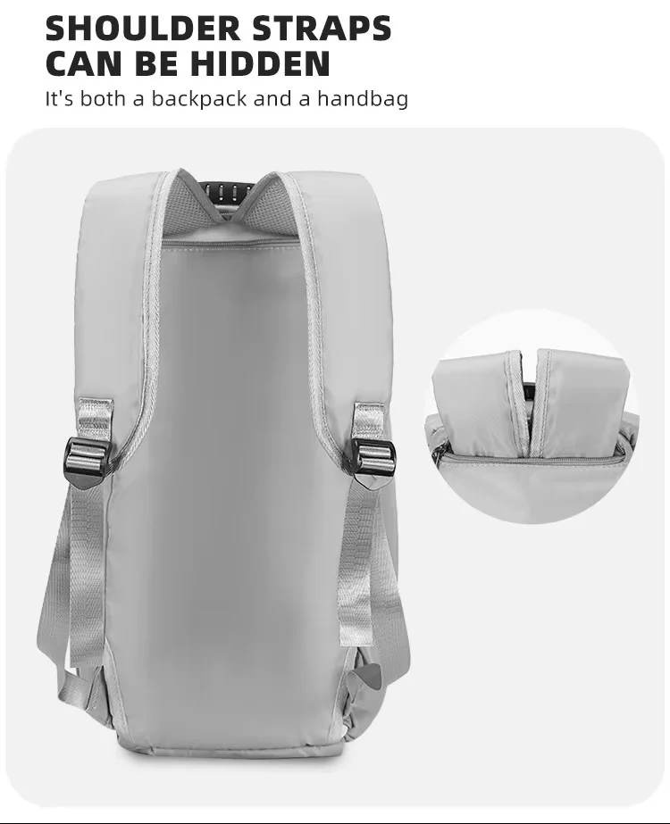 Custom Logo Unisex Large Capacity Waterproof Sports Fitness Duffle Backpack Weekend Gym Travel Duffel Bag With Shoes Compartment