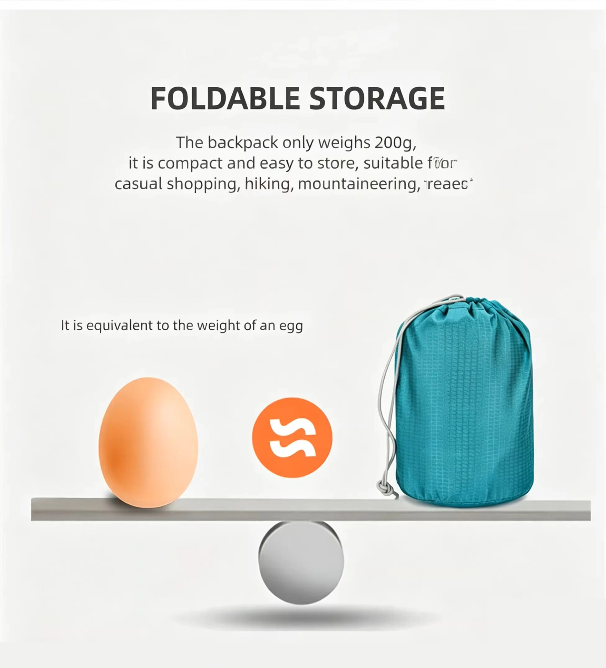 Qianzhuo Large Capacity 20-35L Lightweight Backpack Zipper Waterproof Polyester Outdoor Sports Travel Fashion Anti-Theft Folding