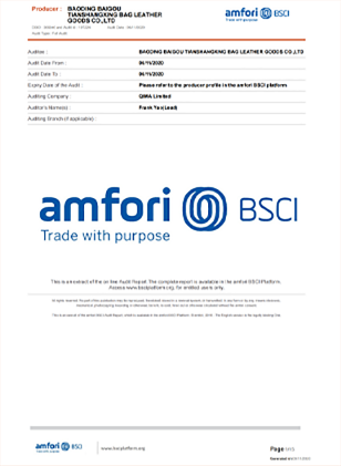 backpack manufacturer certificate 1