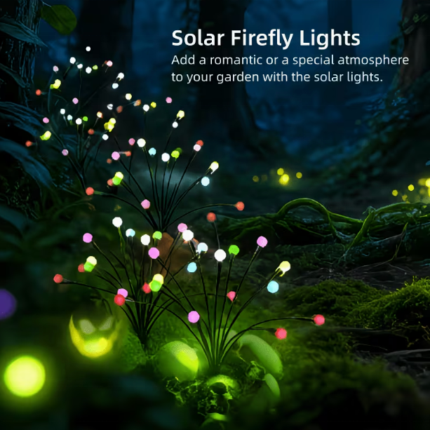 Solar Led Firefly Light Outdoor Waterproof Ip65 Wind Swaying Garden Landscape Pathway Patio Decorative Holiday Lighting