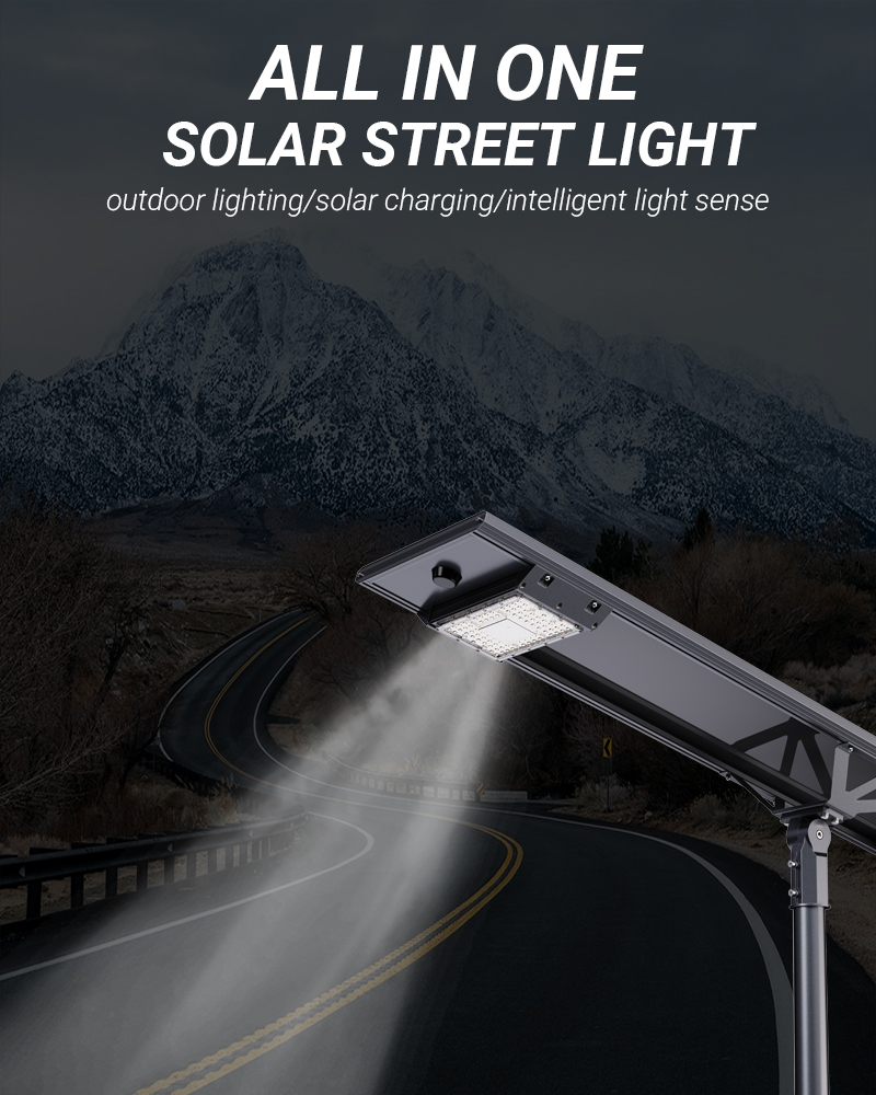 Outdoor Garden Home Use Aluminum IP65 100W 150W 200W 300W High Lumen Integrated Led Solar Street Light Factory Manufacturer