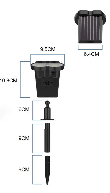 2 in 1 Installation Solar Wall Lamp Garden Spike IP44 Pathway Spotlight Outdoors Light