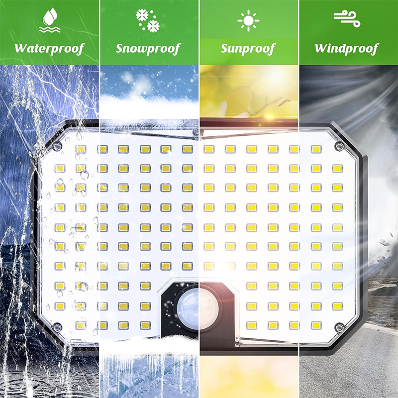High Quality Outdoor Solar Powered Garden Wall Lamp 124LED IP44 Waterproof Motion Sensor Solar Yard Wall Light