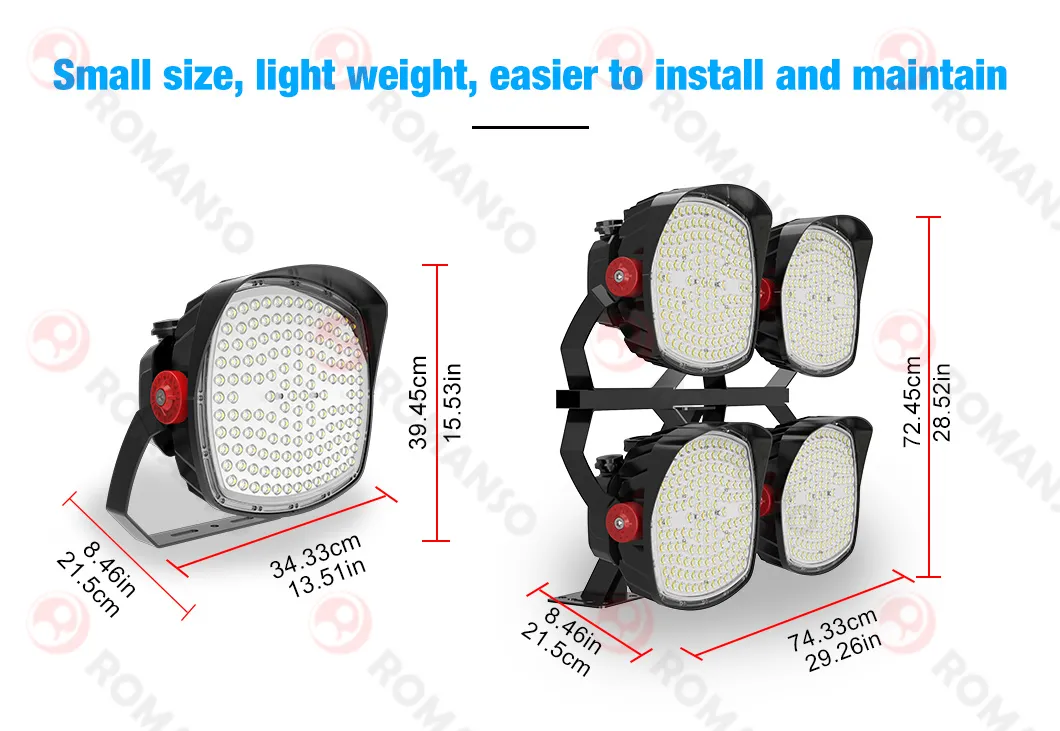 5 Years Warranty Assembly Structure Playground Light IP66 Ik10 6500K LED Flood Lighting 1000W