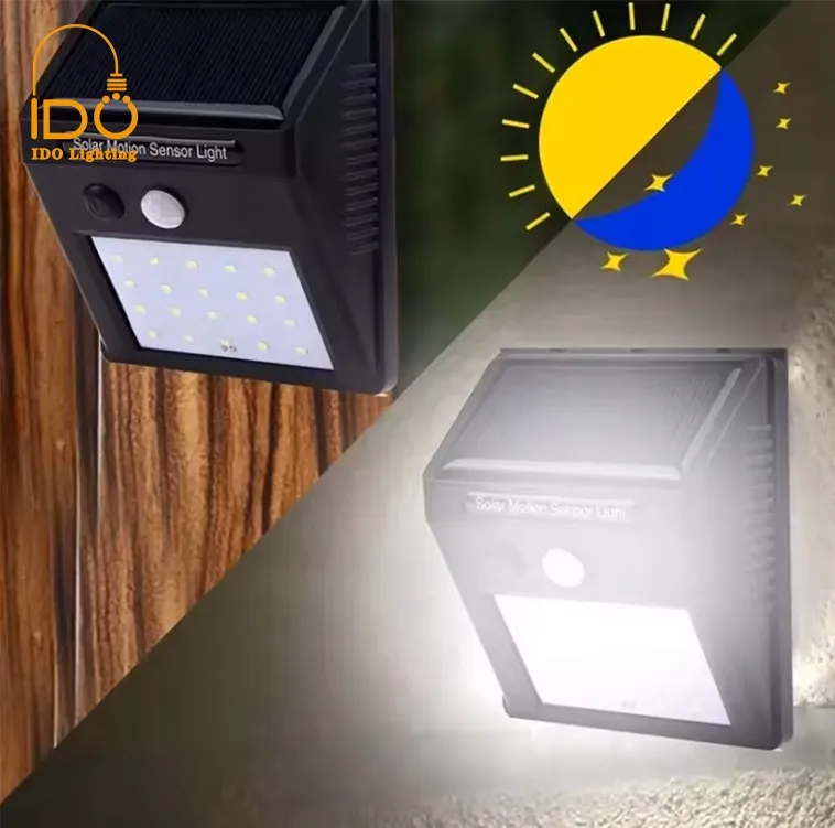 Waterproof Motion Sensor Solar Wall Light, Warm/Cool White Dual Option