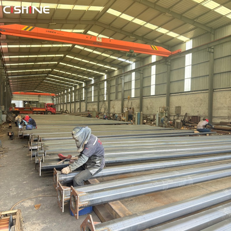 Outdoor 6m 7m 8m 9m 10m 12m Solar Galvanized Electrical Steel Octagonal Tapered Fiber Optic Street Lamp Pole Lighting Post Price