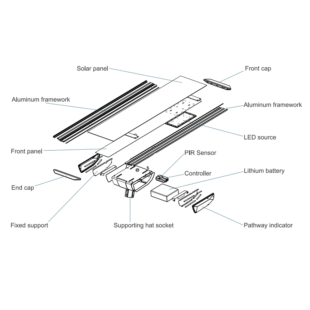 High Lumen IP65 60w 80w 100w 120w Sensor Smart Waterproof Outdoor Integrated Street Lamp All in One Led Solar Street Light