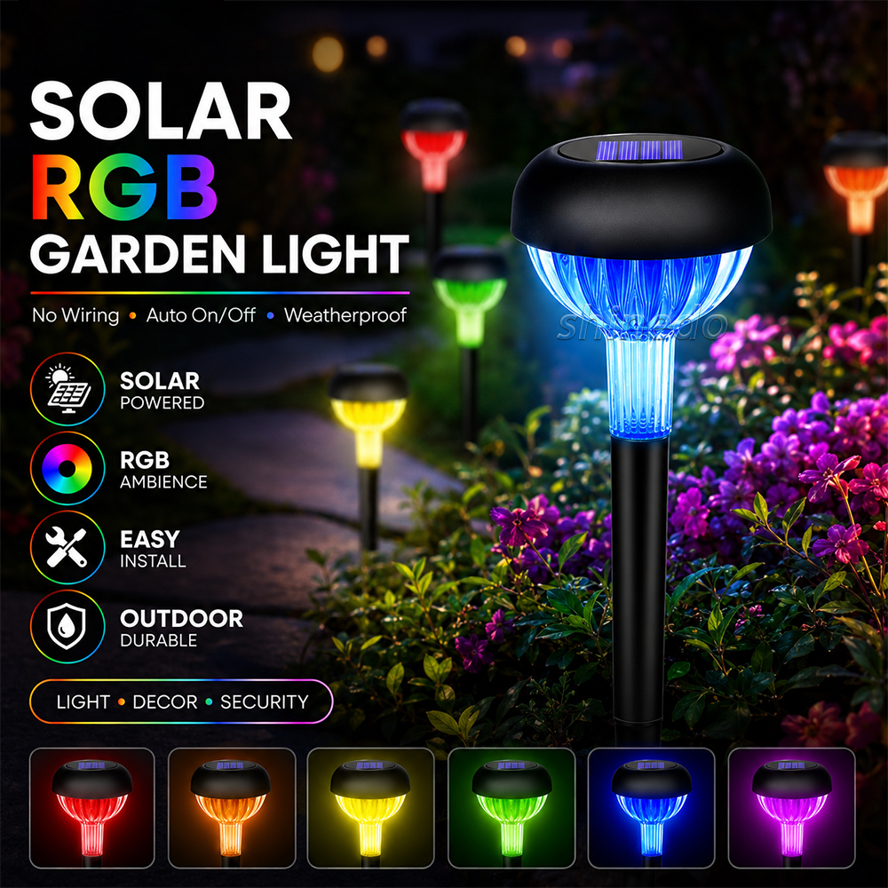 Outdoor Led Pathway Lamps Ultra Bright Atmosphere Landscape Light New Design Ip65 Waterproof Solar Stake Garden Lawn Light