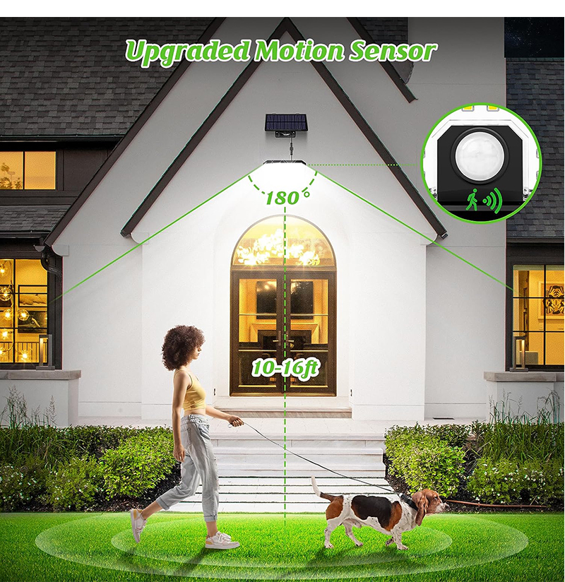 High Quality Outdoor Solar Powered Garden Wall Lamp 124LED IP44 Waterproof Motion Sensor Solar Yard Wall Light