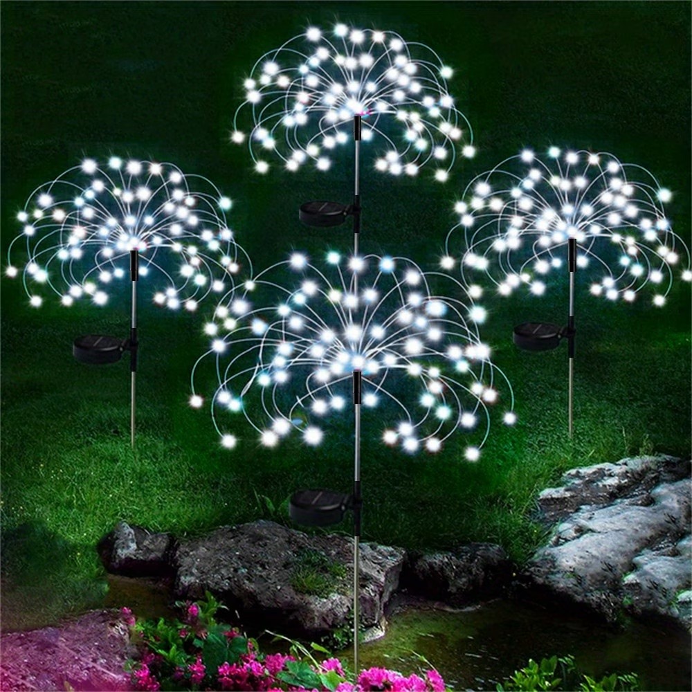 Ground Mounted Solar Firework Light Waterproof Outdoor Lamp For Lawn Patio Yard Flowerbed Landscape Decoration