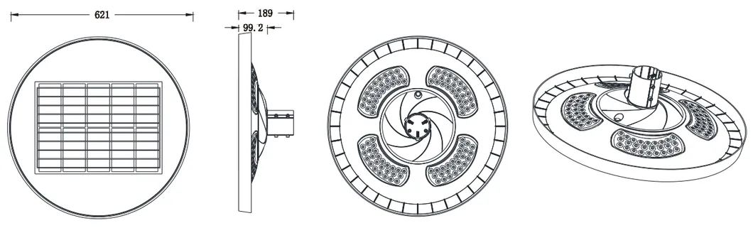 30W Solar Garden Light Dimensions