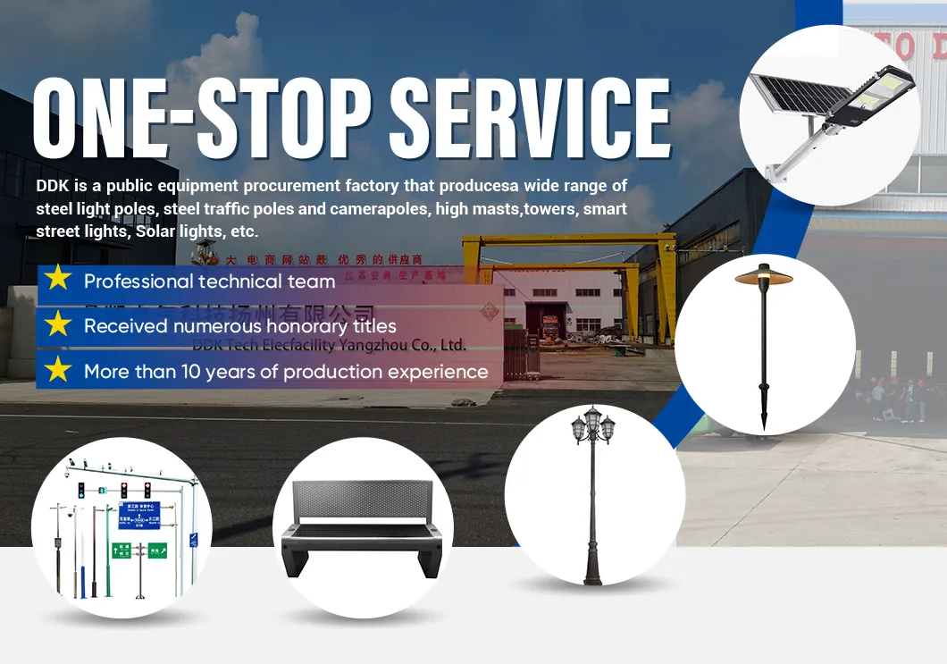 Modern Solar Pole Light LED with Remote Control for Street Garden Plaza
