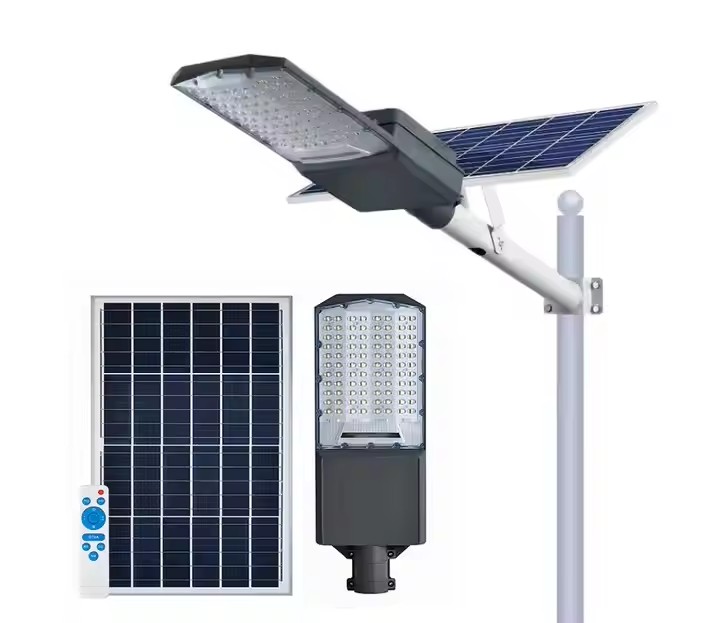 Manufacturer Free Design 100w 200w Aluminum IP65 Waterproof Outdoor Split Street Lamp All in Two Led Solar Street Light