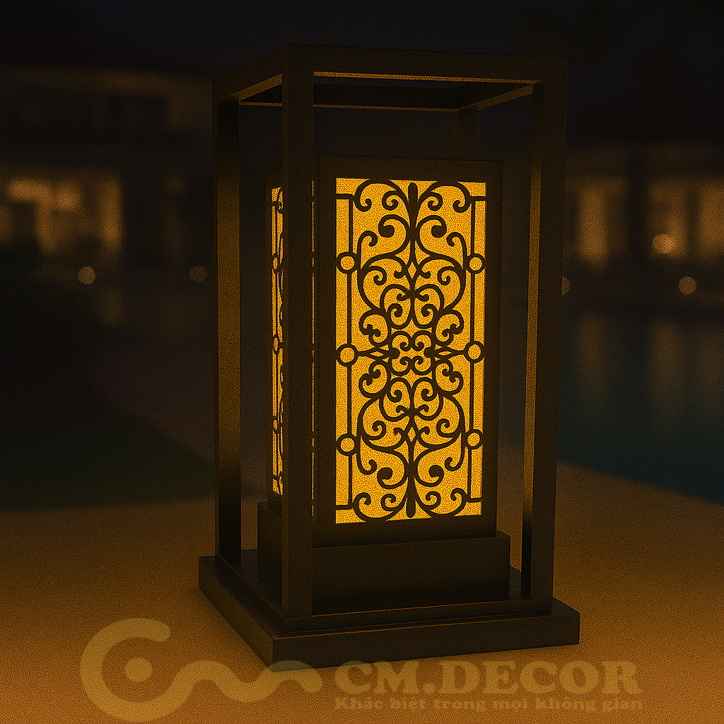 DNT.004.08 Premium Solar Garden Light Warm White LED 30W Iron Body Light Sensor Control 50000 Hours Lifespan 5-Year Warranty ETL