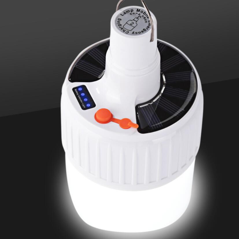 Outdoor Garden Mini USB Solar LED Light Bulb-Rechargeable IP68 Rated Dimmable 24 LEDs CE/FCC Certified 4100K Neutral White Ra80