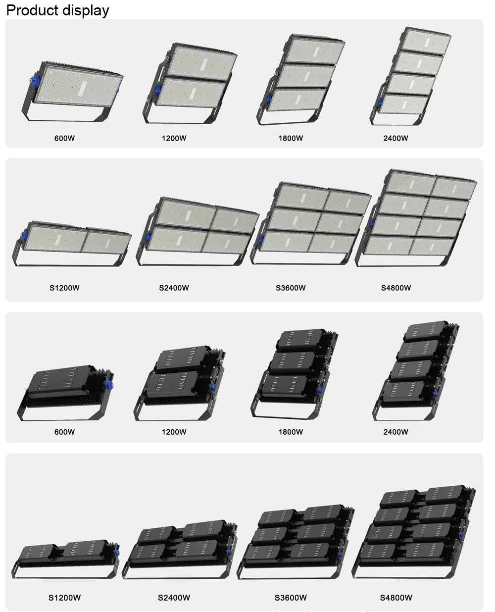 1200W IP66 High Mast LED Flood Projector Light for Outdoor Stadium Football Field Area Lighting