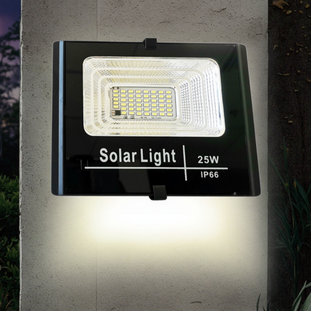 25W Dusk Till Dawn Solar Floodlight with LED Aluminum Body Home Solar Energy System for Outdoor Garden IP65 Rated