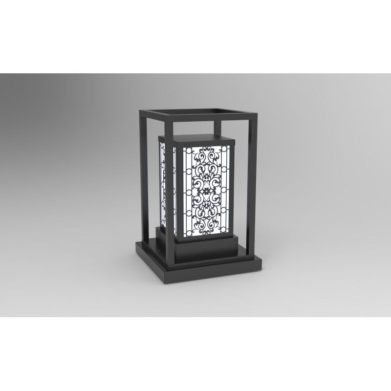 DNT.004.08 Premium Solar Garden Light Warm White LED 30W Iron Body Light Sensor Control 50000 Hours Lifespan 5-Year Warranty ETL