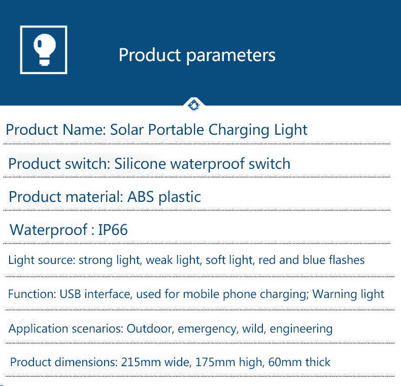 Garage Warehouse Sports Stadiums Camping Working Lighting 100W Emergency Portable Solar Floodlight Rechargeable Led Flood Light