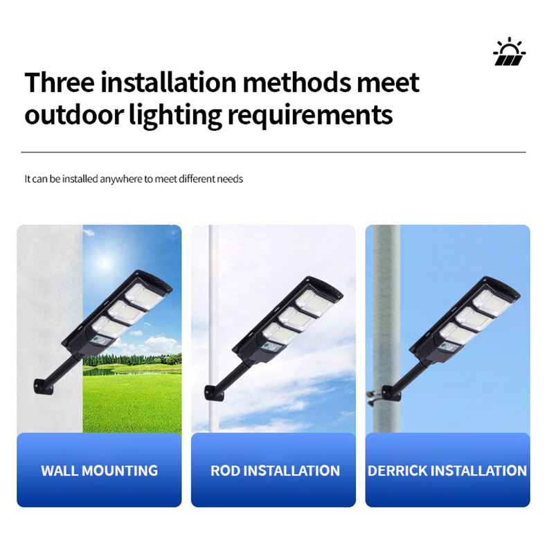 High Performance ABS Outdoor Waterproof Solar Street Light With Large Capacity Remote Control Battery &amp; LED Light Source