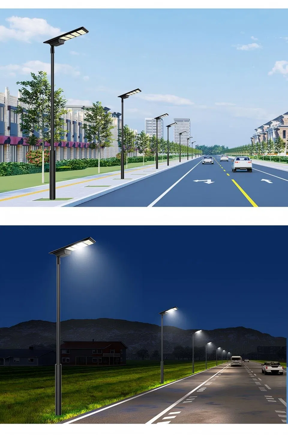 Solar Garden Light Solar Landscape Light 1m-5m High Lumen Solar Powered LED Light Energy Saving for Garden Plaza