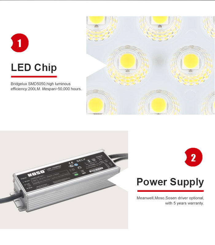160lm/w led high bay IP66 grade led gas station canopy lights CE ROHS certified warehouse modular 100 watt flood lighting