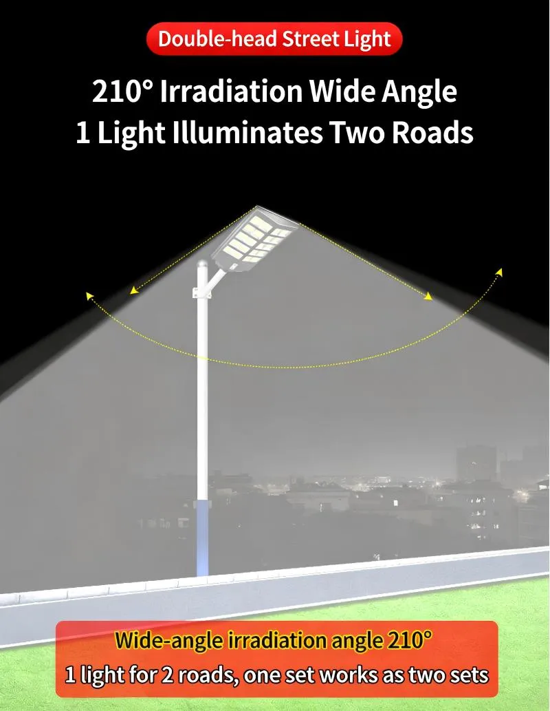Integrated All-in-One Solar Street Lamp Dusk to Dawn Auto on off 600W LED IP66 for Countryside Road Community Plaza Street Light