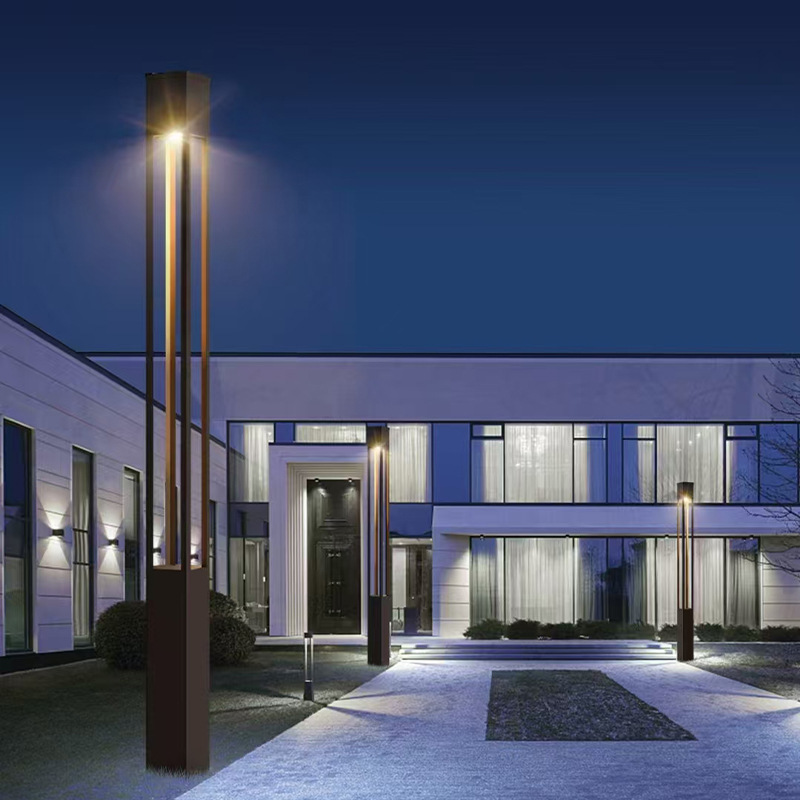 3M Outdoor Modern LED Solar Garden Lights Warm White IP65 Aluminum Street And Villa Park Lighting For Residential Areas Roads