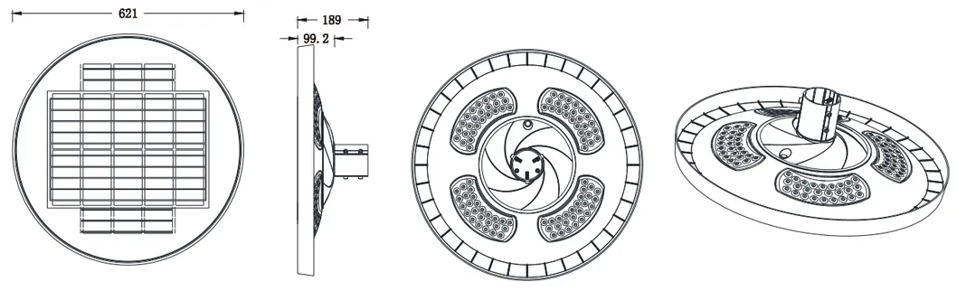 40W Solar Garden Light Dimensions
