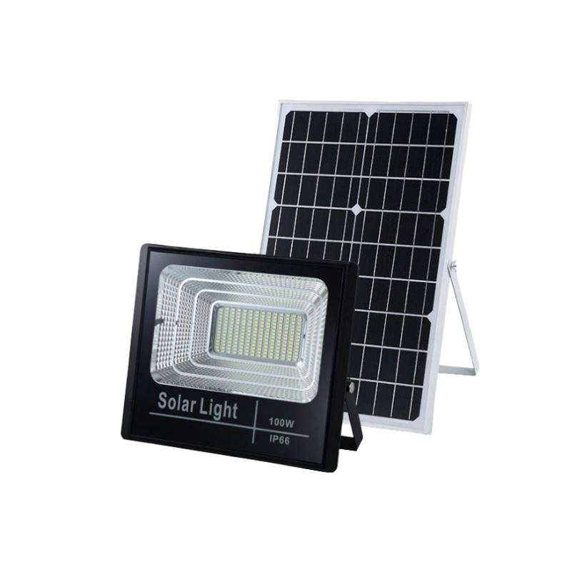 SLOER High Bright IP67 Waterproof Outdoor 100W Flood Solar Light LED Solar Panel Power ABS Remote Control Adjustable 3-Year