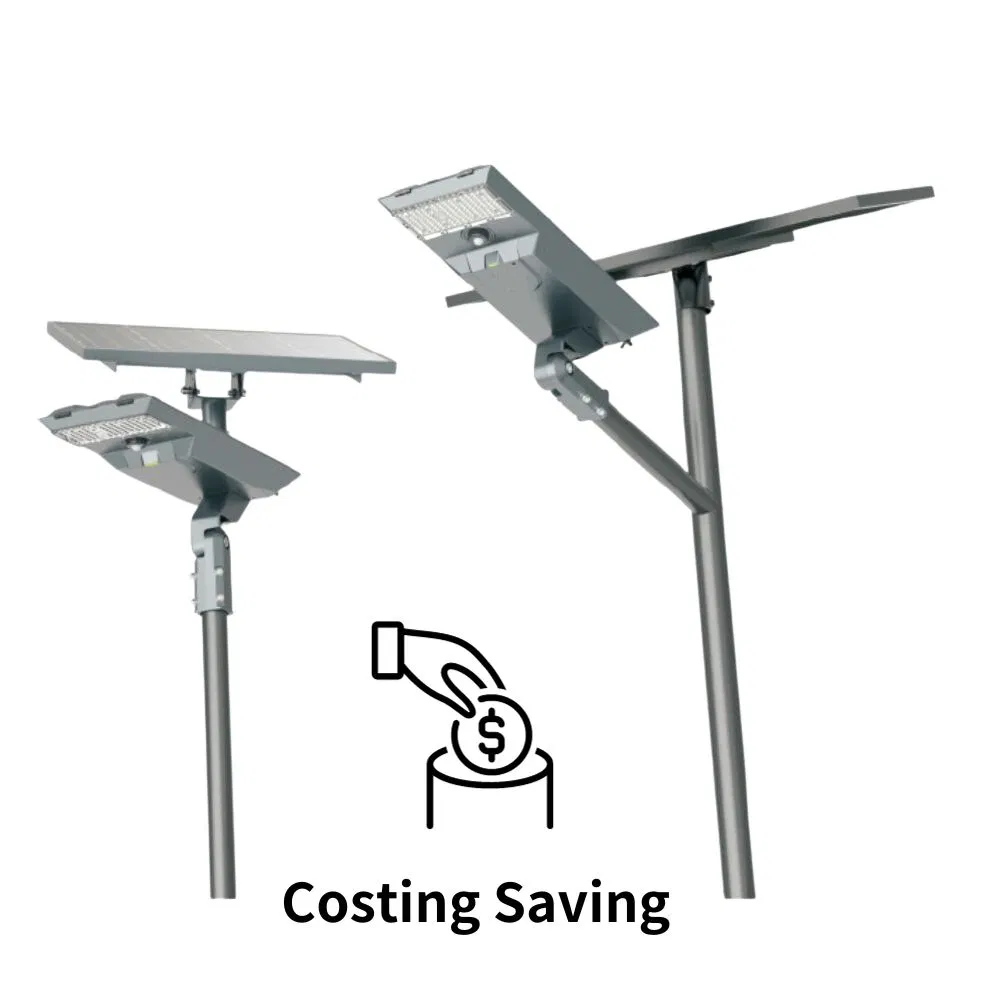 Factory Price Plaza Lamp Wall Light Highway Overpass Sidewalk Squares Pedestrians Side Pavement Sidewalk Trottoir IP66 190lm/W 20W30W40W50W Solar Street Light