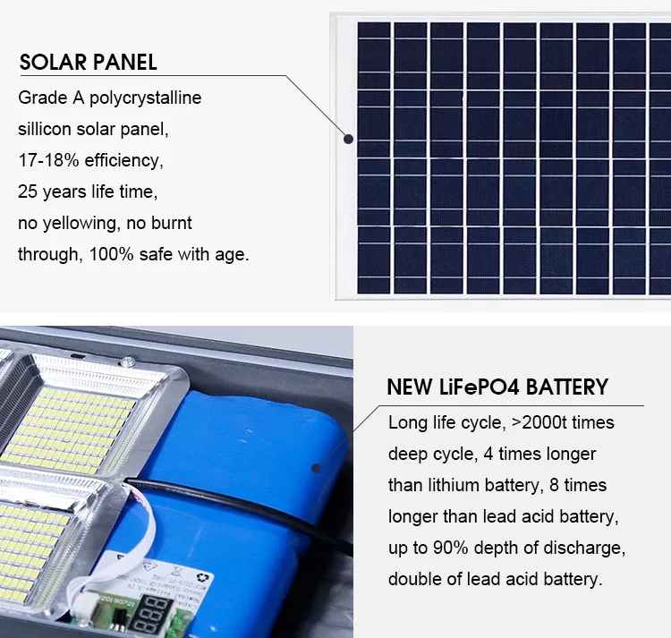 Integrated Solar Lamp Garden Home Town Die Casting Aluminum IP65 Good Heat Dissipation Led Split Solar Street Light