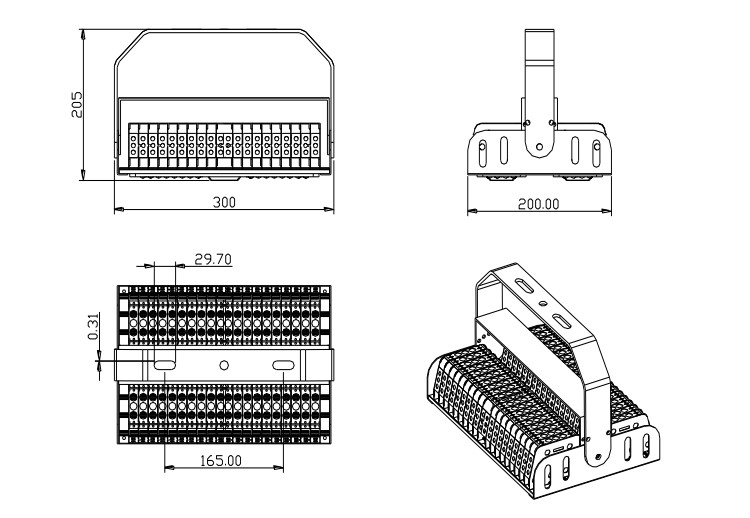 Stable Efficiency Module Design LED Tunnel Light IP65 Die-cast Aluminum High Thermal Conductivity Outdoor Lighting