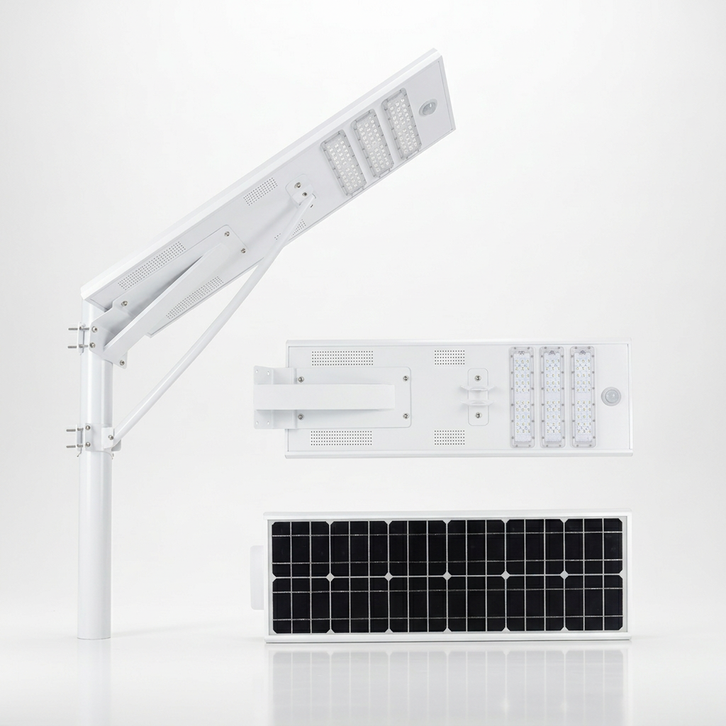 Outdoor Garden Home Use Aluminum IP65 100W 150W 200W 300W High Lumen Integrated Led Solar Street Light Factory Manufacturer
