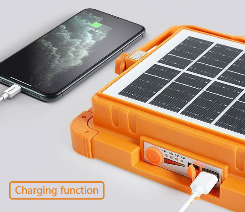Garage Warehouse Sports Stadiums Camping Working Lighting 100W Emergency Portable Solar Floodlight Rechargeable Led Flood Light