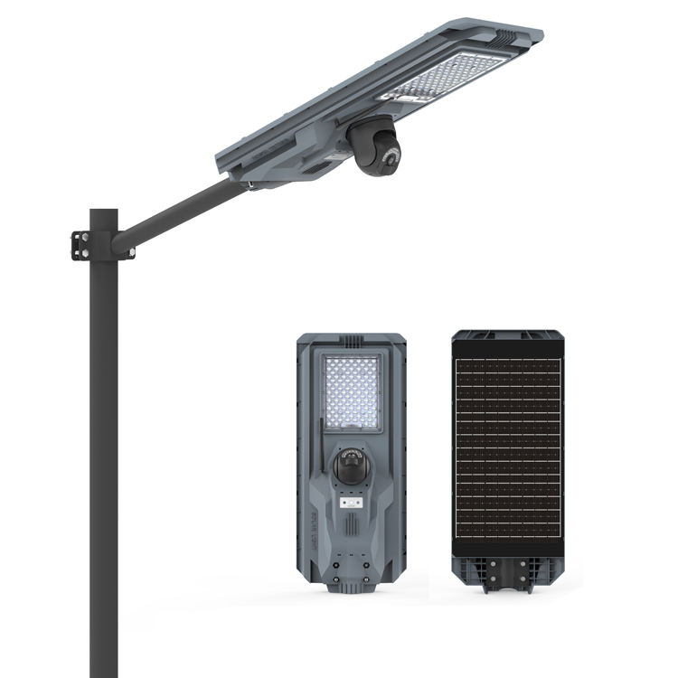 High Quality Integrated CCTV Camera Waterproof LED Solar Street Light ABS Material Road IP65 Rating Wide-Angle Design