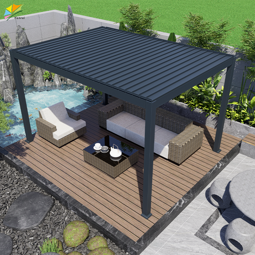 Diy Size 2x3m 3x3 4x4 5x5 5x4 4x6 6x3 M 6x4m Bioclimatica Aluminium Outdoor Pergola Motorized Roof And Automatic Screens