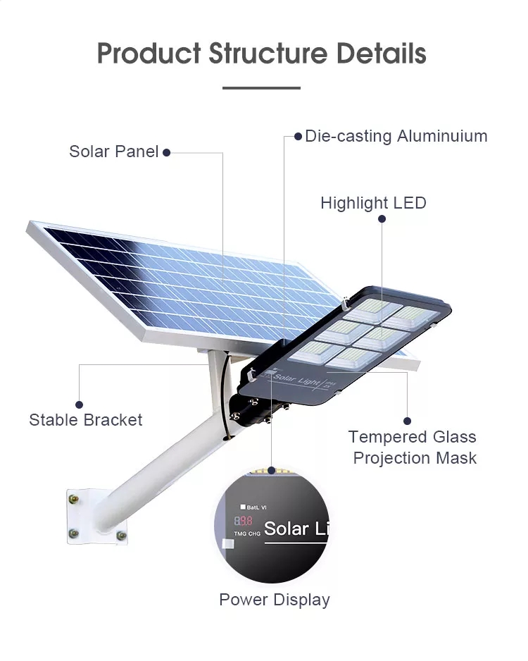 Integrated Solar Lamp Garden Home Town Die Casting Aluminum IP65 Good Heat Dissipation Led Split Solar Street Light