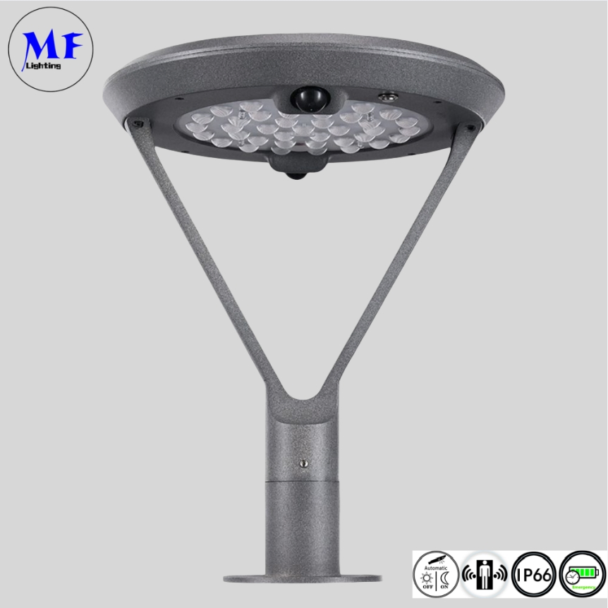 Direct Factory Price IP66 2000lm Outdoor LED Light Solar Panel PIR Sensor Solar Wall Light Post Top Light Solar Street Light Garden Light for Plaza Pathway