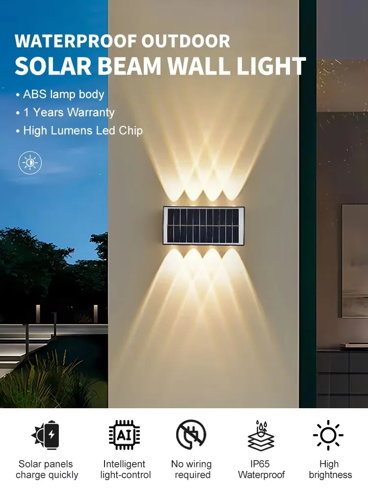 Bright Solar Powered Wall Washer Light with Illumination Solar Wall Light