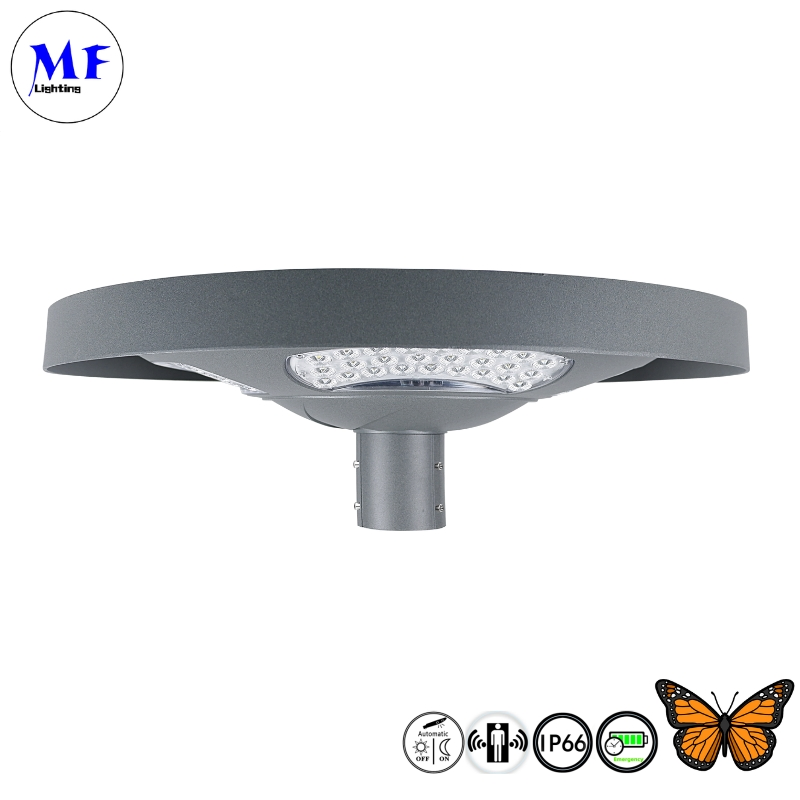 Factory Price IP65 Waterproof Pole Mounted All-in-One Solar Garden Lamp LED Solar Light with Fresnel Lens Sensor for Parking Lot Street Plaza