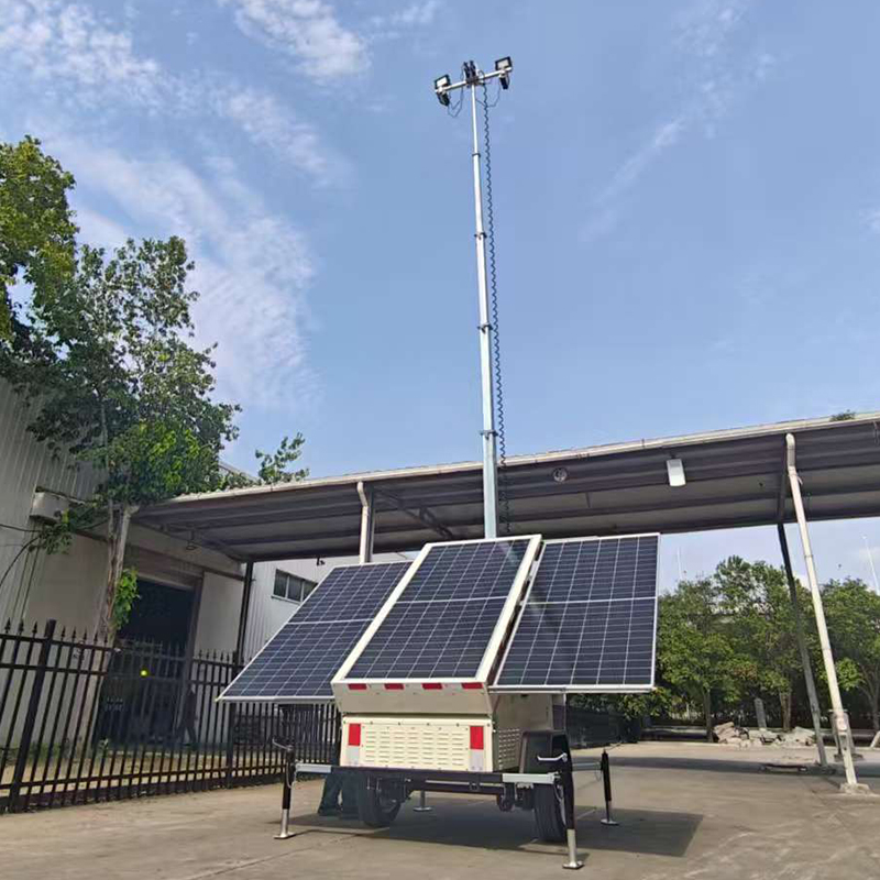 7m 9m Windproof And Waterproof Outdoor MobileManual Lifting LED Solar Light Tower