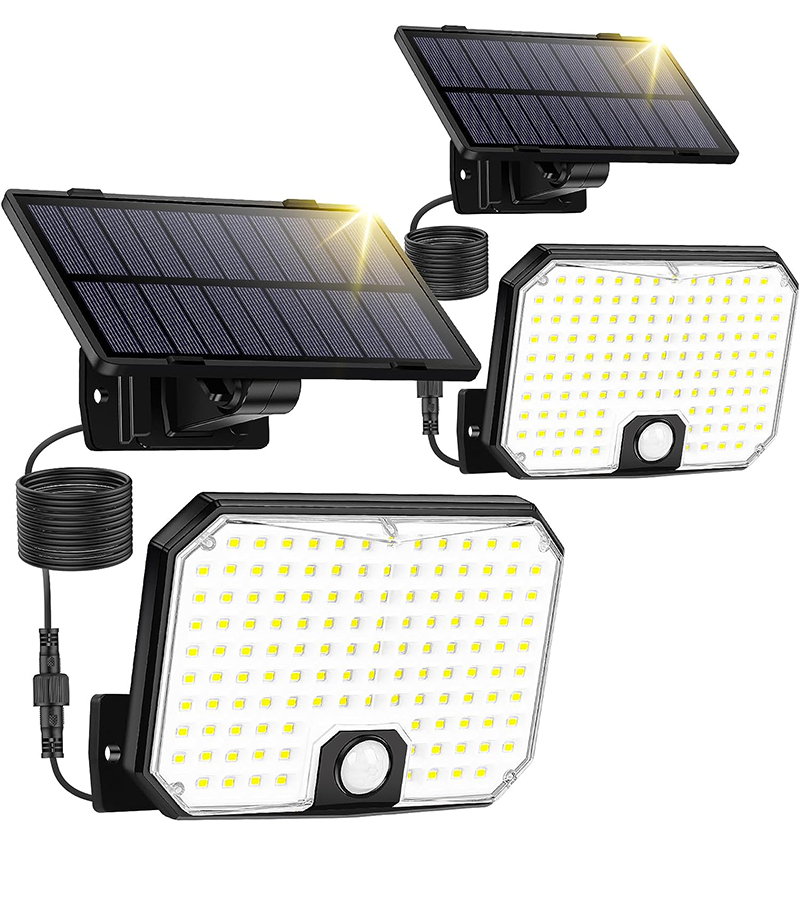 High Quality Outdoor Solar Powered Garden Wall Lamp 124LED IP44 Waterproof Motion Sensor Solar Yard Wall Light