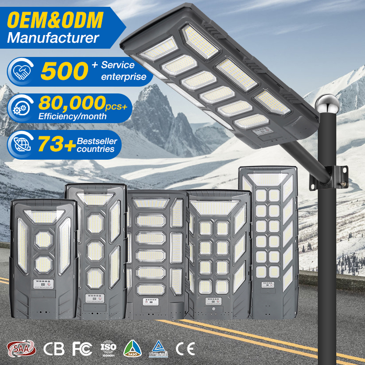 Factory Price ABS Smd Ip65 Waterproof Outdoor Road Lamp 300w 500w 1000w 2000w Integrated All in One Solar Led Street Light