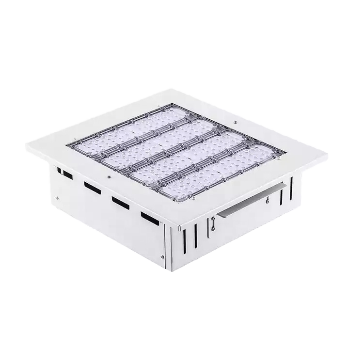 100W Recessed LED Canopy Light 130lm/w IP65 Rating for Residential Gas Stations Petrol Warehouses Offices ETL-Certified