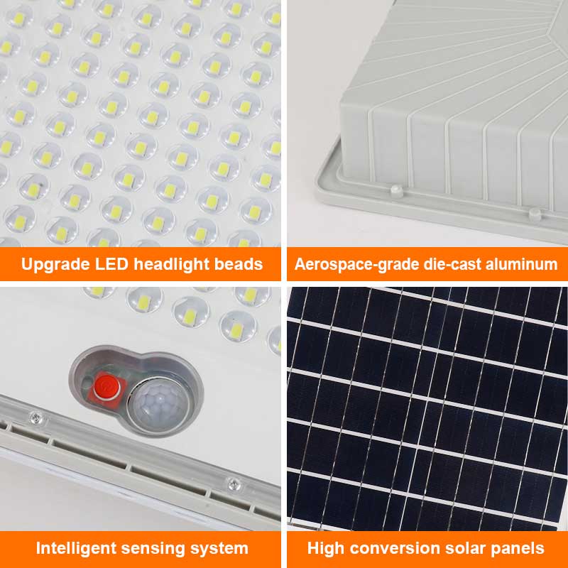 High Efficiency LED 100-600W IP65 Outdoor Solar Flood Light Waterproof with Radar Sensing Technology Durable for Outdoor Use