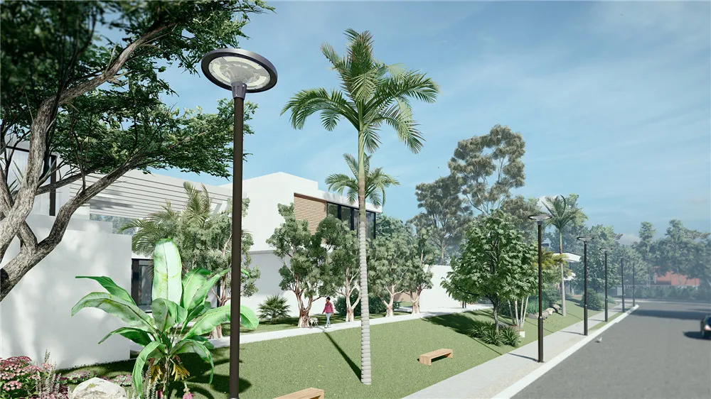CE Modern Outdoor Mj-Ew800 UFO LED Solar Street Light for Garden Plaza Pathway Parking Lot
